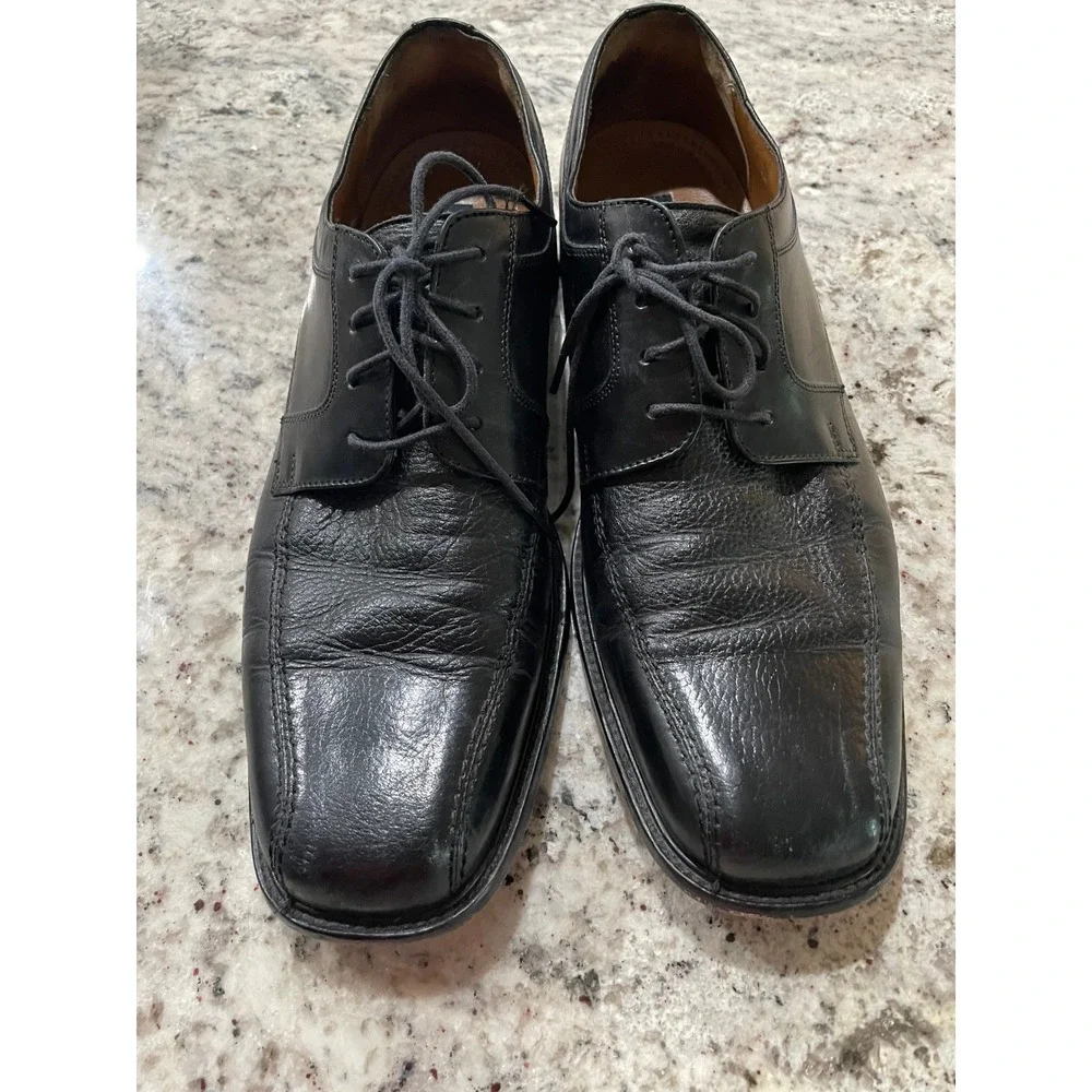 Bostonian First Flex Mens Black Leather Square Toe Derby Dress Shoes Size 11 M